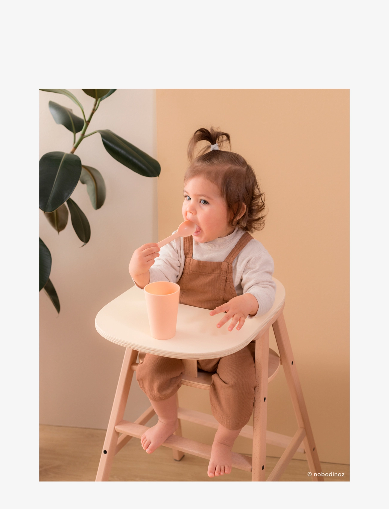 NOBODINOZ - GROWING GREEN TRAY TABLE FOR HIGH CHAIR - babystühle & accessoires - beech wood - 3