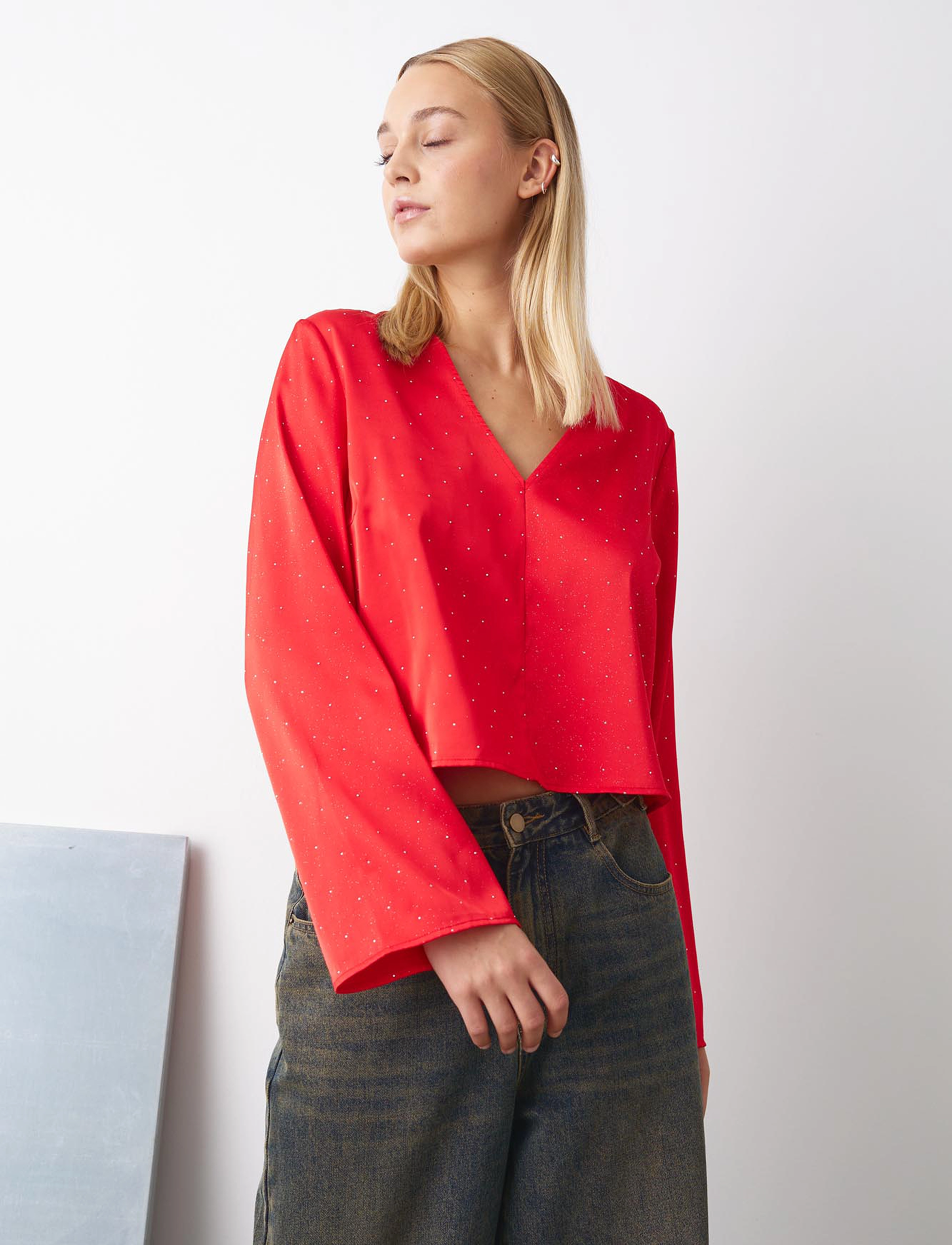 Noella - Serafinella Blouse - langärmlige blusen - red - 0