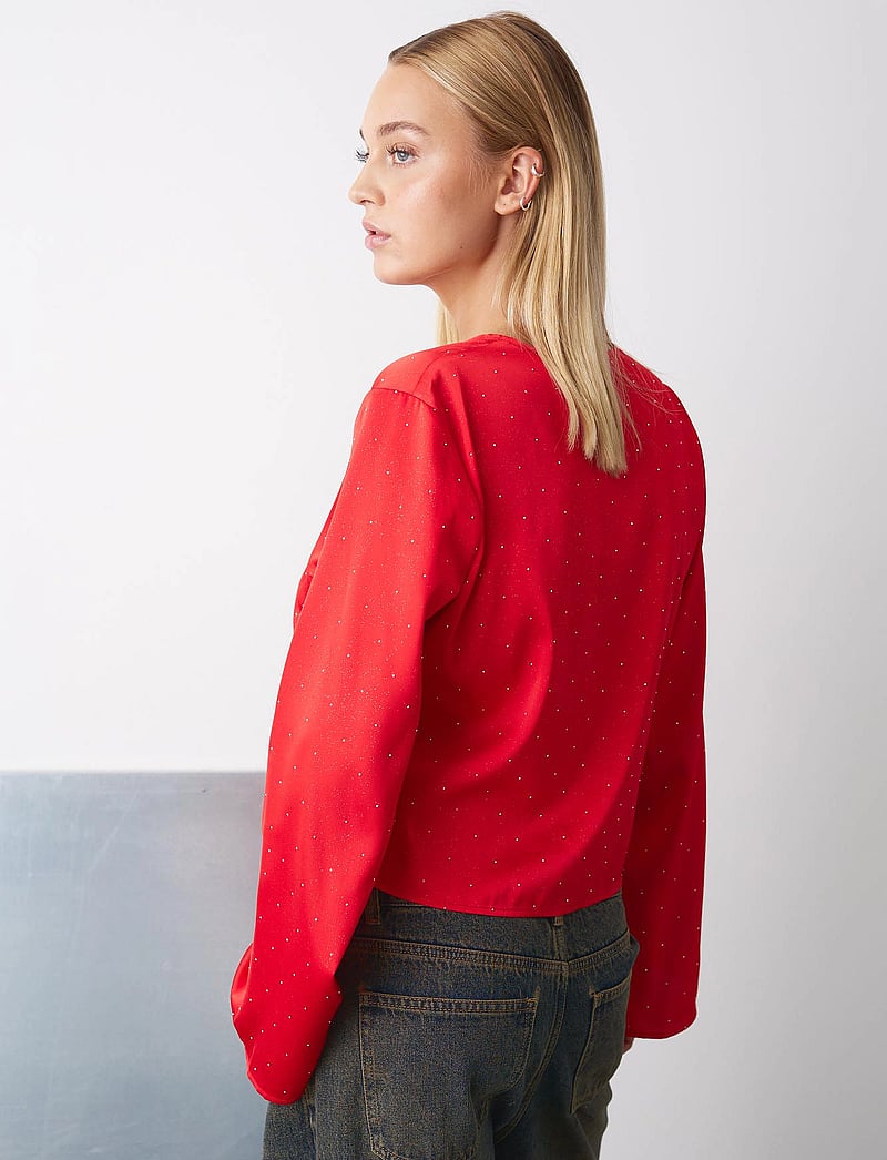 Noella - Serafinella Blouse - långärmade blusar - red - 3