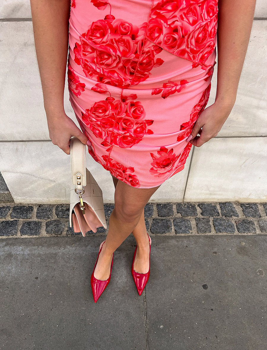 Noella - Sutton Short Dress - stramme kjoler - rose print - 0