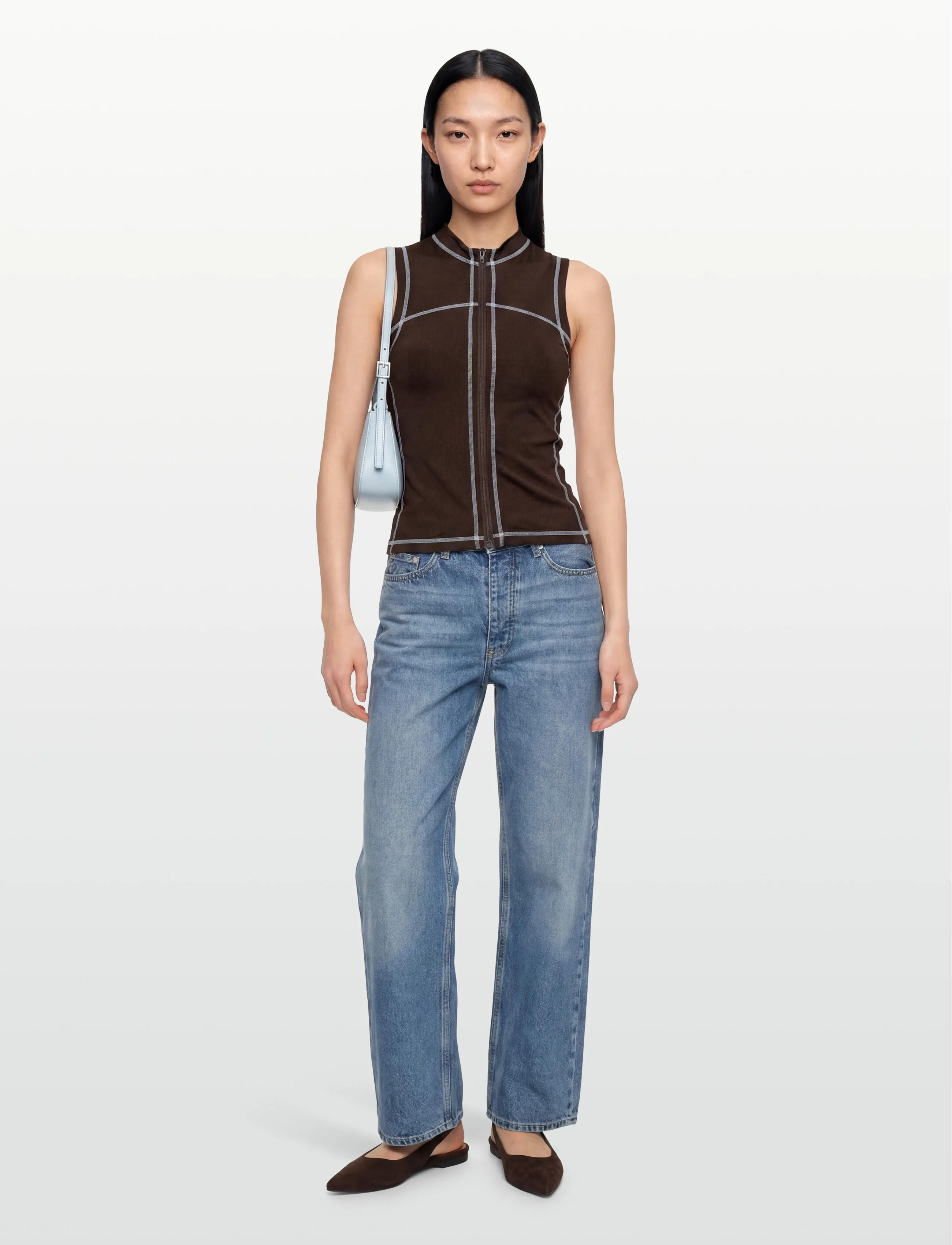 Noella N-Karishenna Top - Linnen - CHOCOLATE / brown
