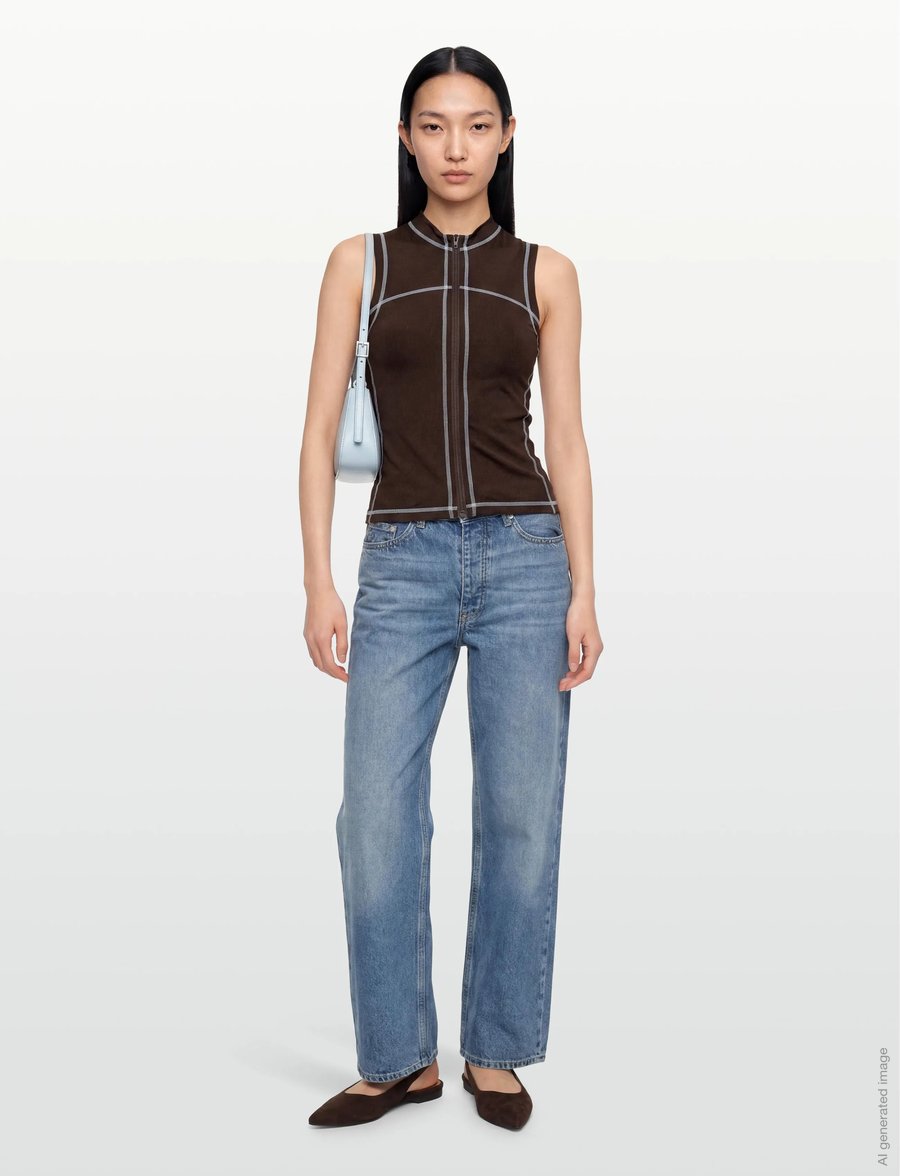 Noella - N-Karishenna Top - Ärmellose tops - chocolate - 0