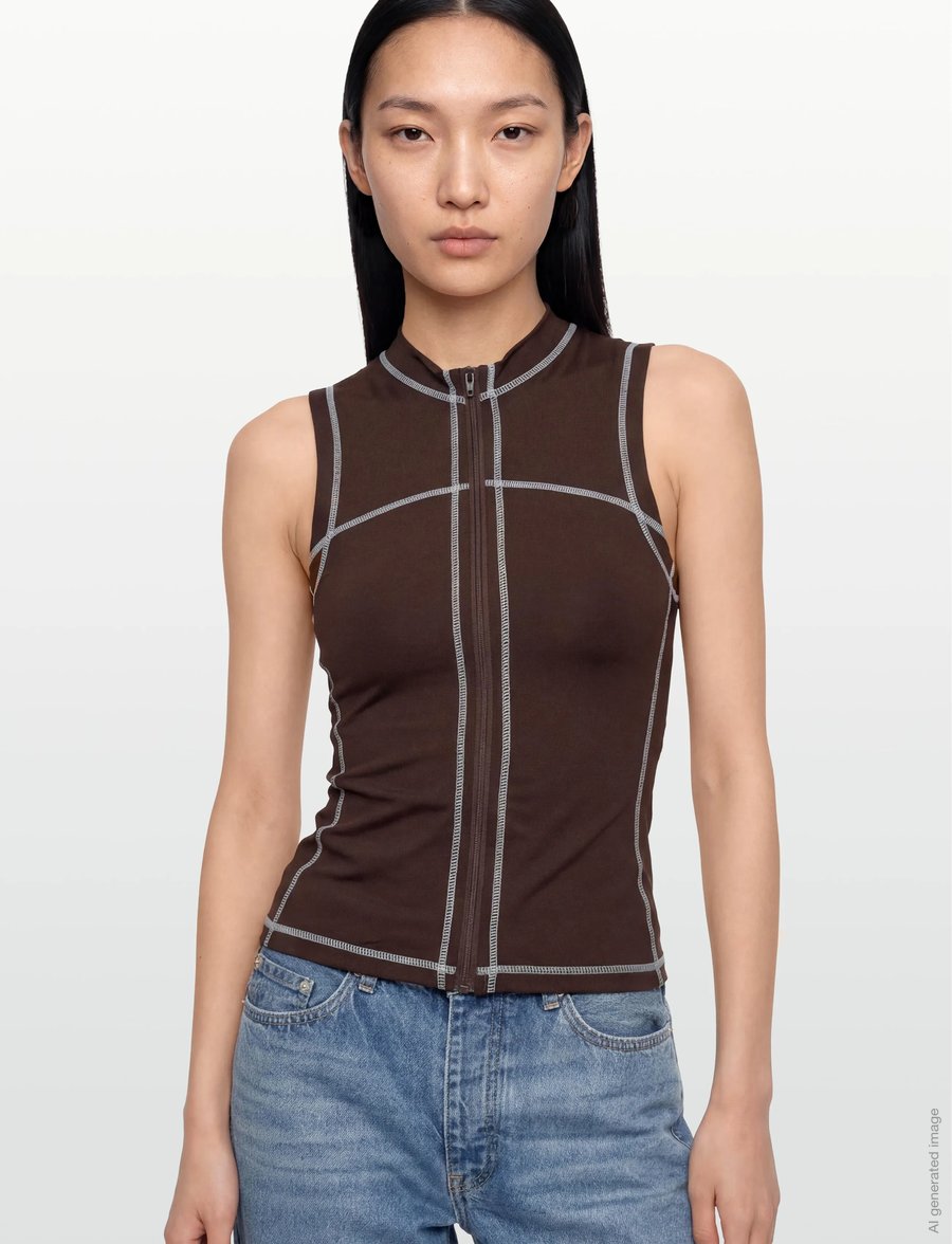Noella - N-Karishenna Top - Ärmellose tops - chocolate - 3