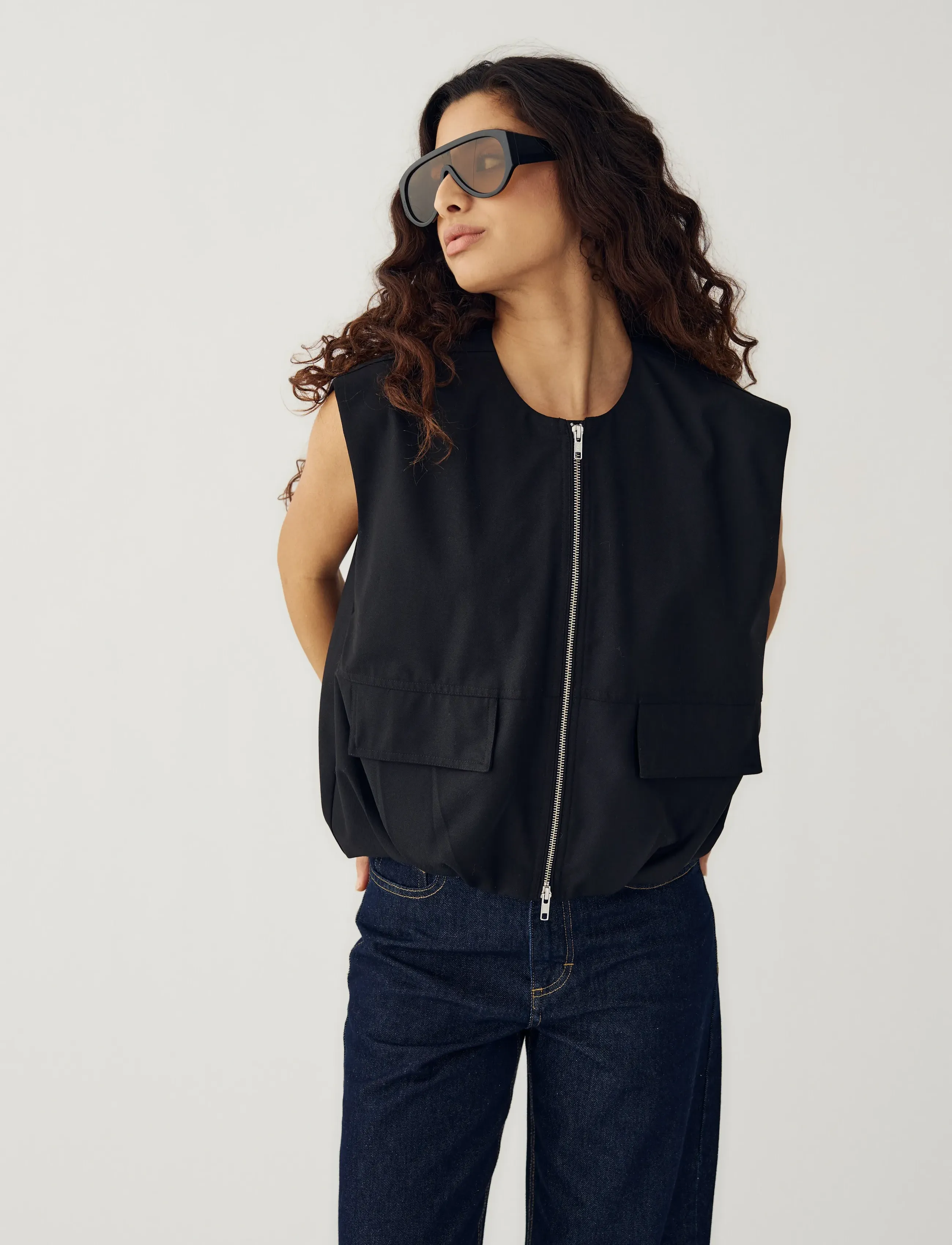Noella N-Melany Vest, Kvinder, Utility Vest, Sort, Str: XS