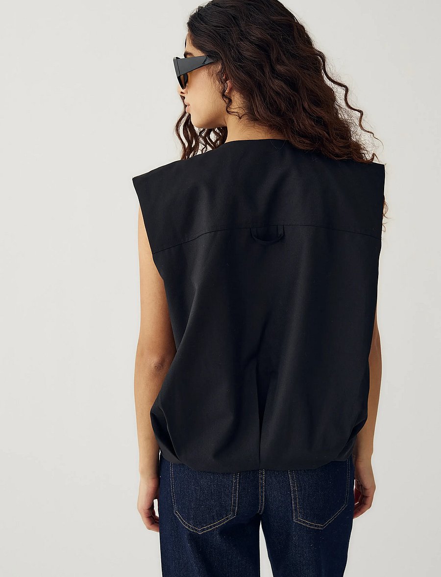 Noella - N-Melany Vest - waistcoats - black - 3