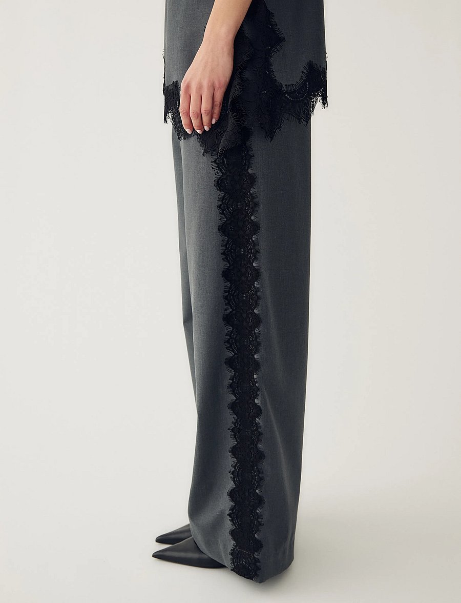 Noella - N-Mai MW Pants - culottes - charcoal mel. - 5