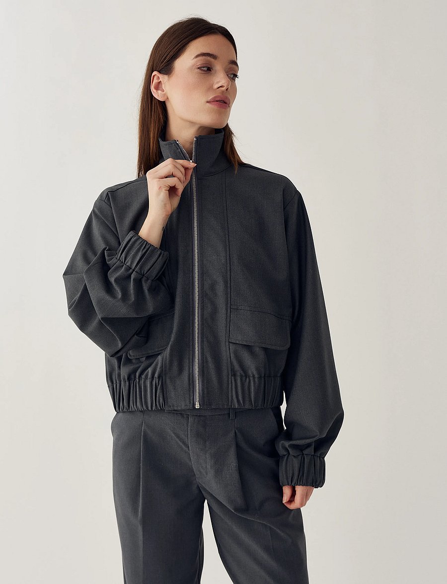 Noella - N-Marcia Jacket - light jackets - charcoal mel. - 0