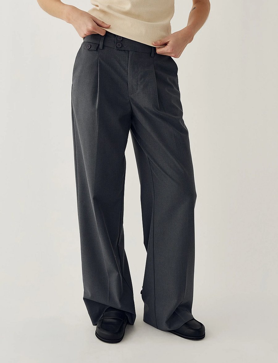 Noella - Joann Pants - anzugshosen - charcoal mel. - 0