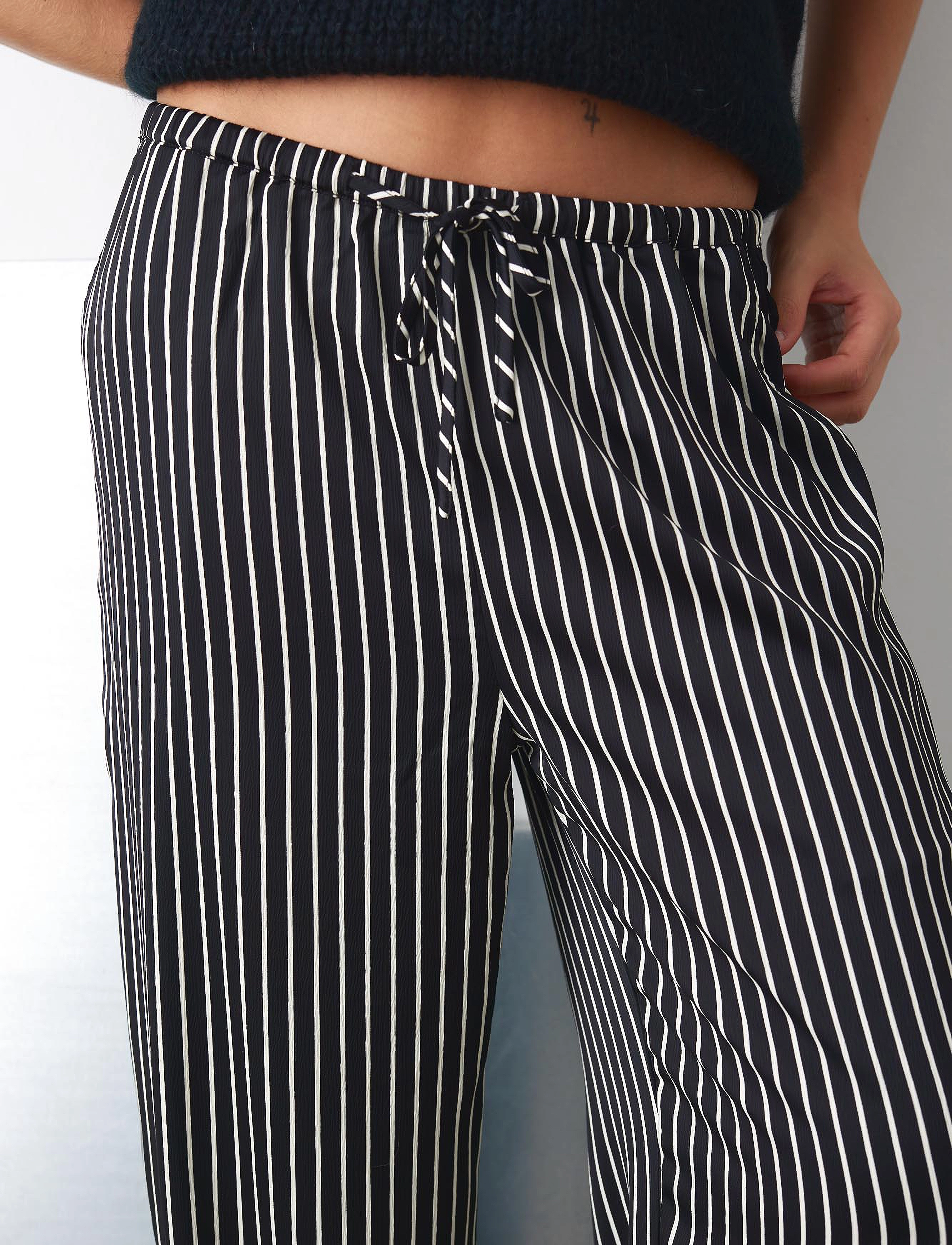 Noella - Samira Pants - hosen mit weitem bein - taya black stripe - 3