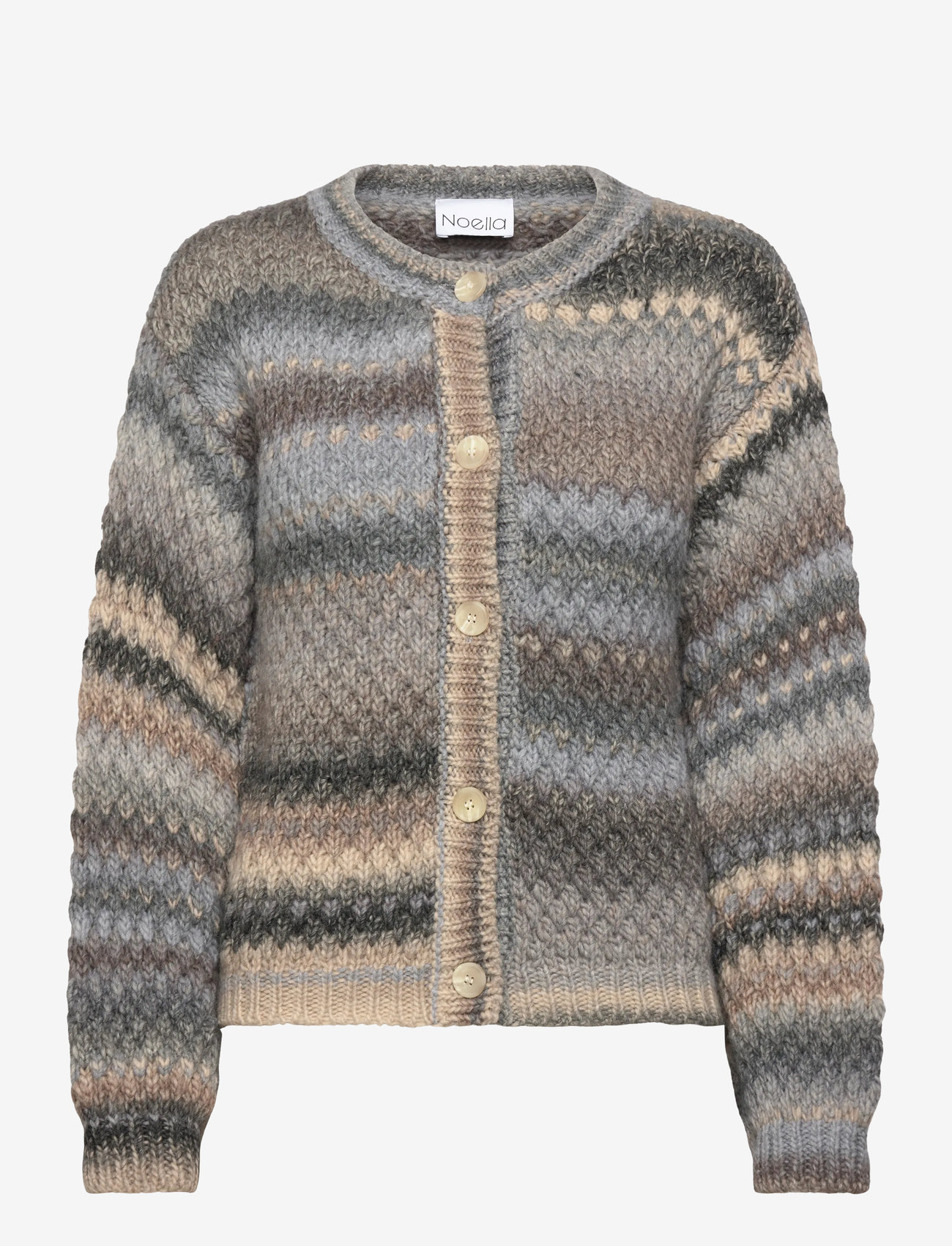 Noella - Kae Knit Cardigan - cardigans - light grey mix - 1