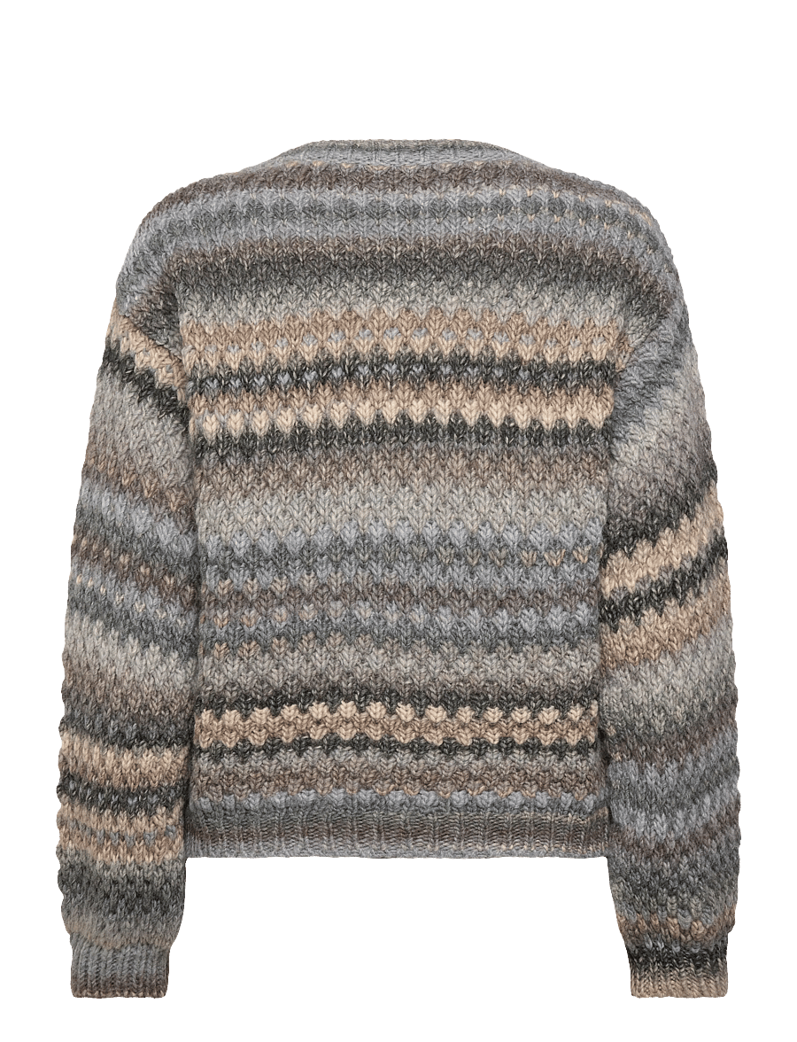 Noella - Kae Knit Cardigan - koftor - light grey mix - 2