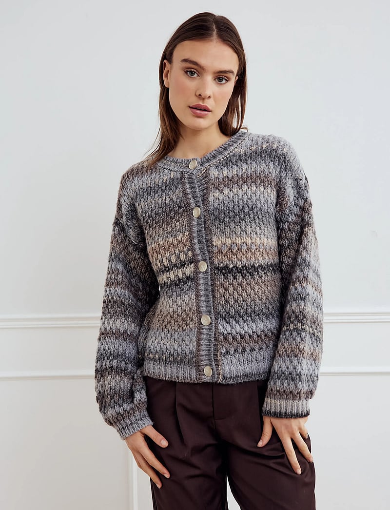 Noella - Kae Knit Cardigan - cardigans - light grey mix - 0