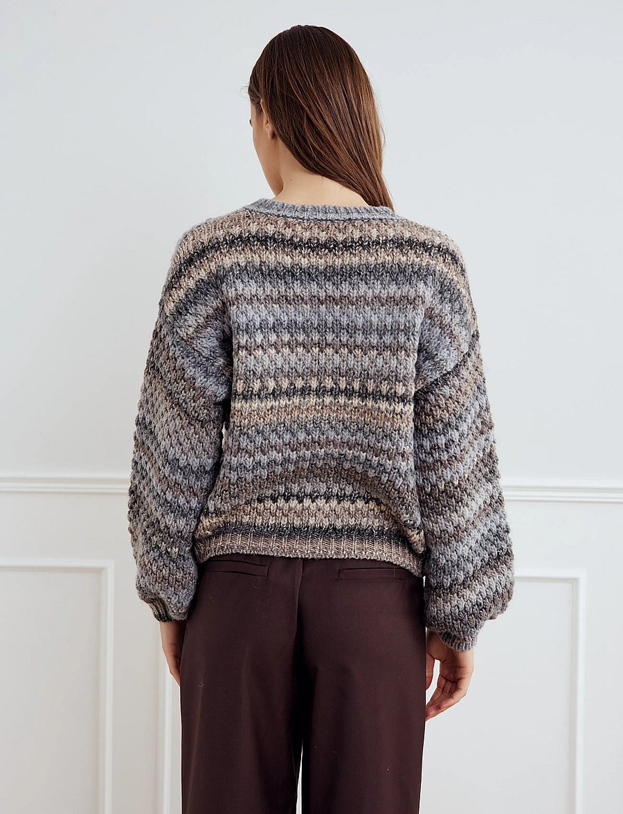 Noella - Kae Knit Cardigan - koftor - light grey mix - 3