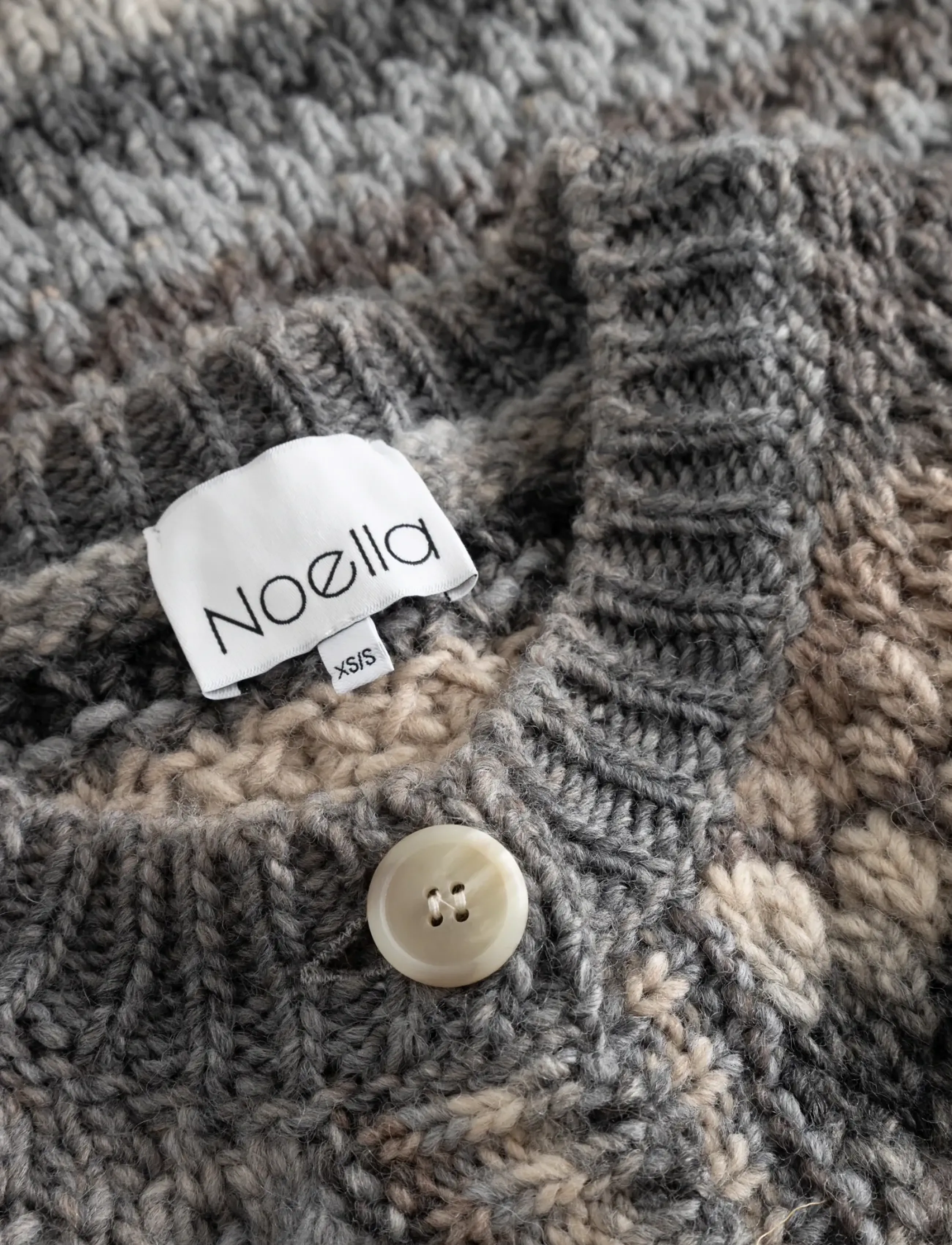 Noella - Kae Knit Cardigan - koftor - light grey mix - 4