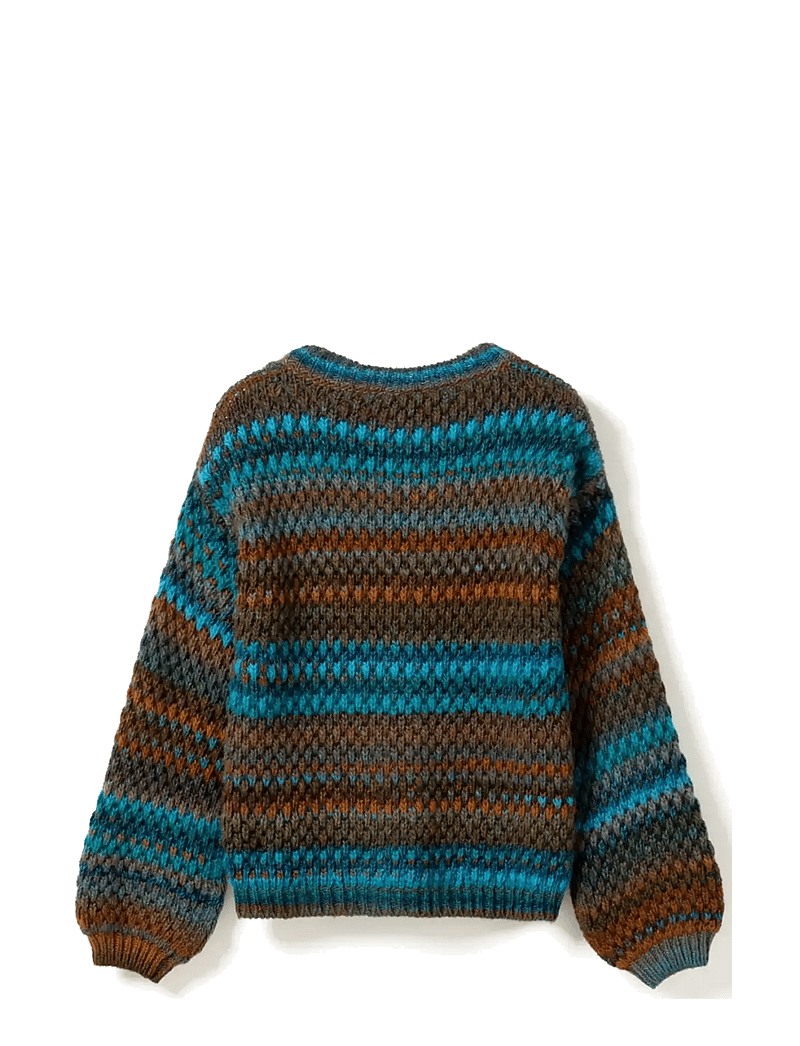 Noella - Kae Knit Cardigan - cardigans - turqouise brown mix - 1