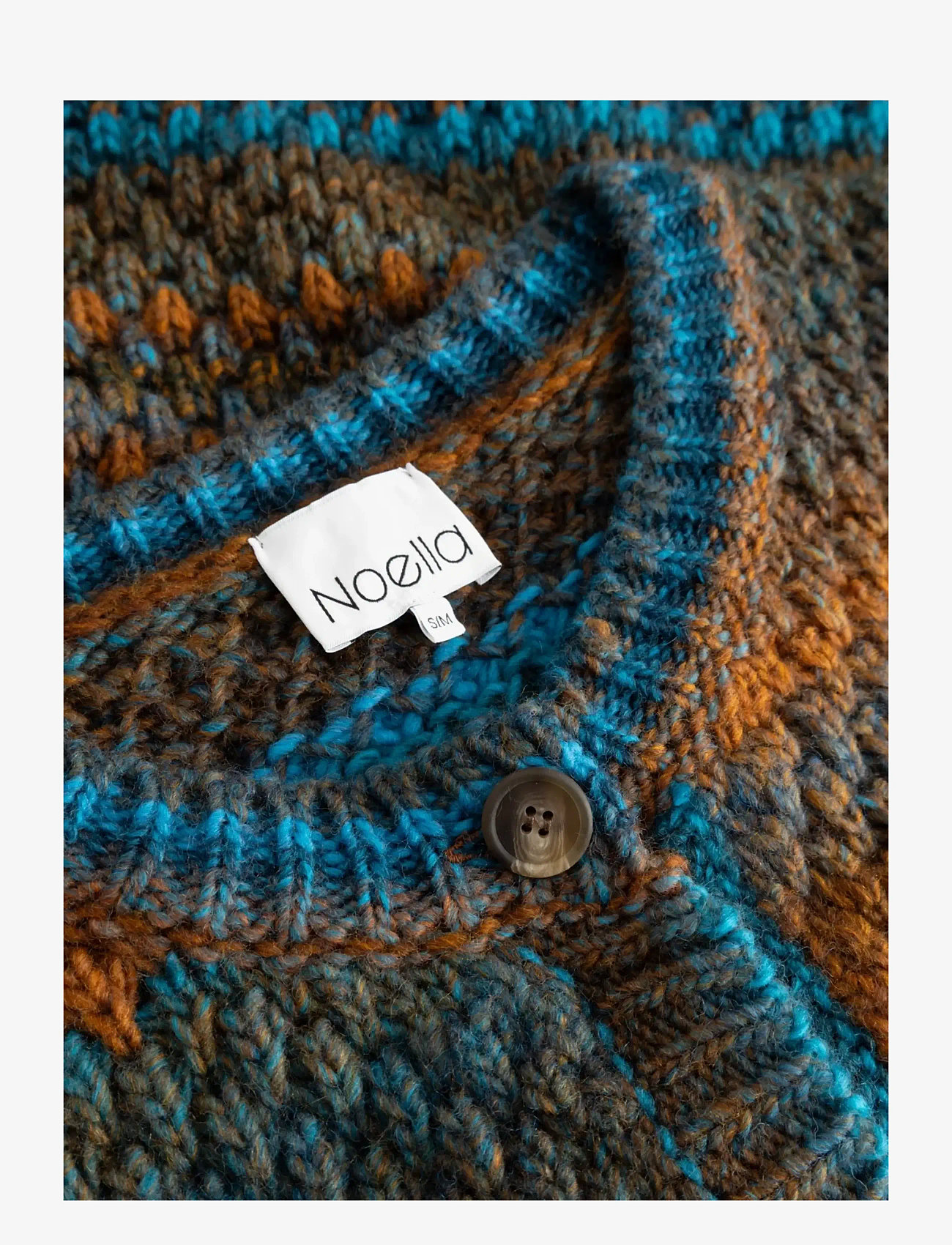 Noella - Kae Knit Cardigan - cardigans - turqouise brown mix - 2
