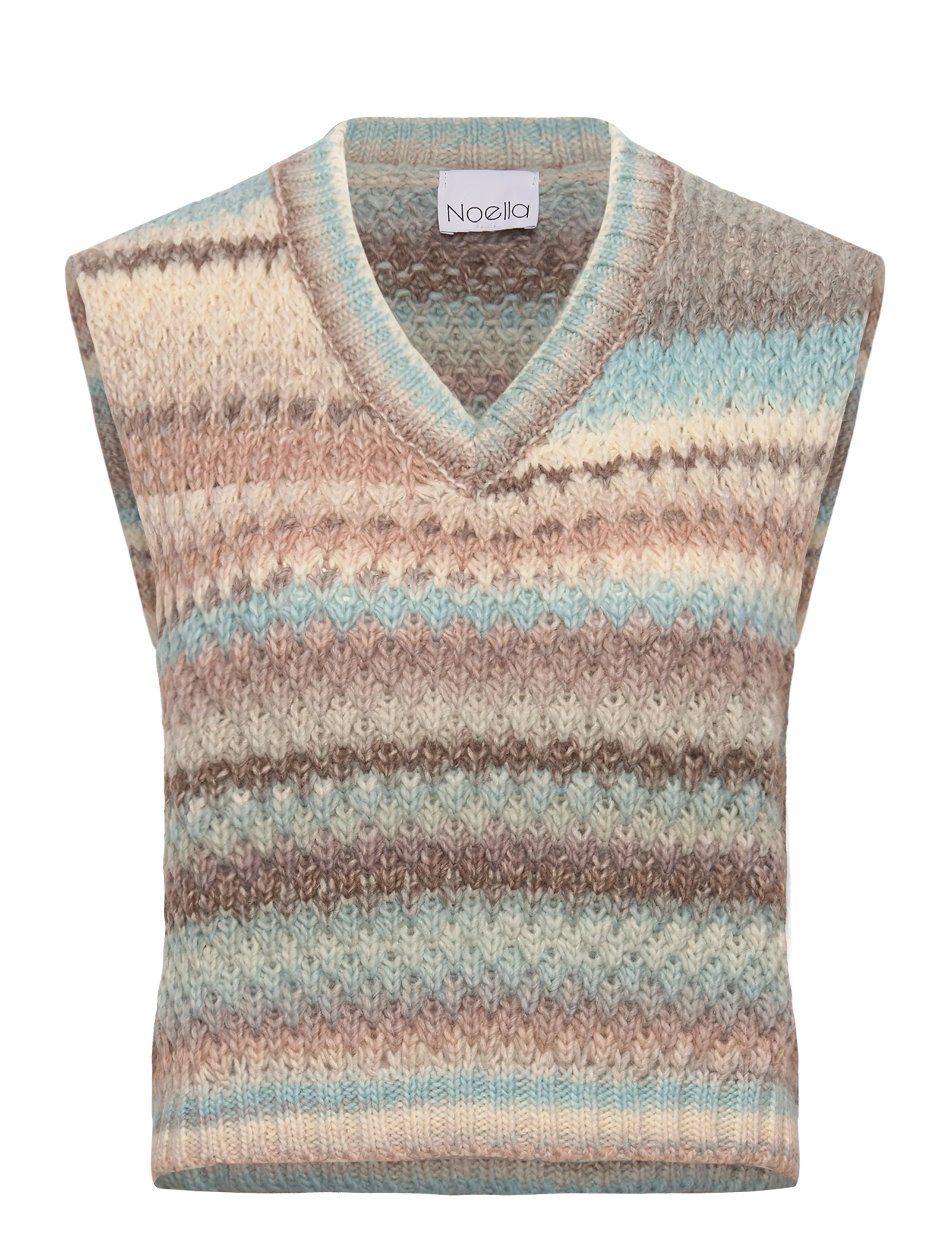 Noella Gio Knit Vest - Knitted vests - BEIGE MIX / multi