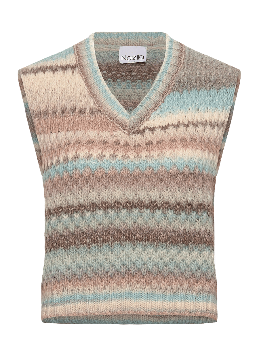 Noella - Gio Knit Vest - knitted vests - beige mix - 0