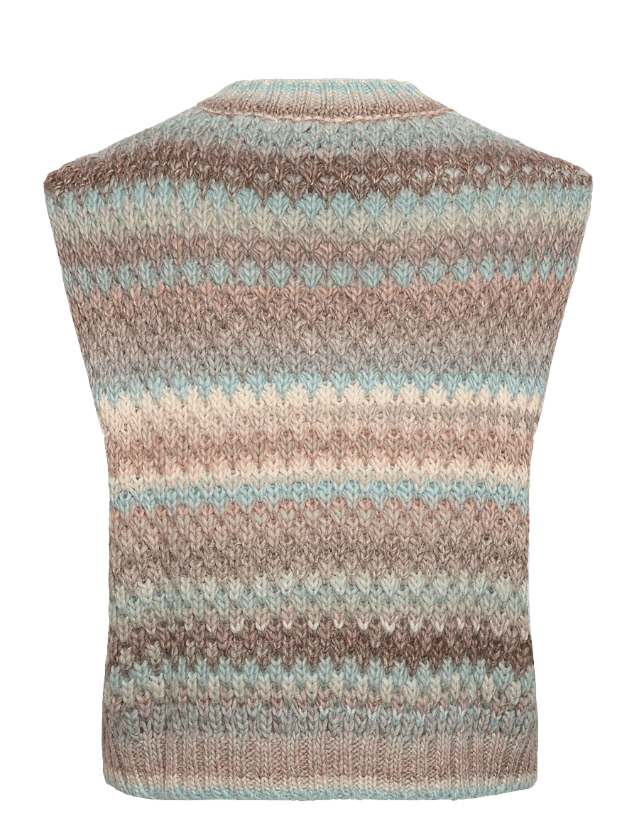 Noella - Gio Knit Vest - knitted vests - beige mix - 1