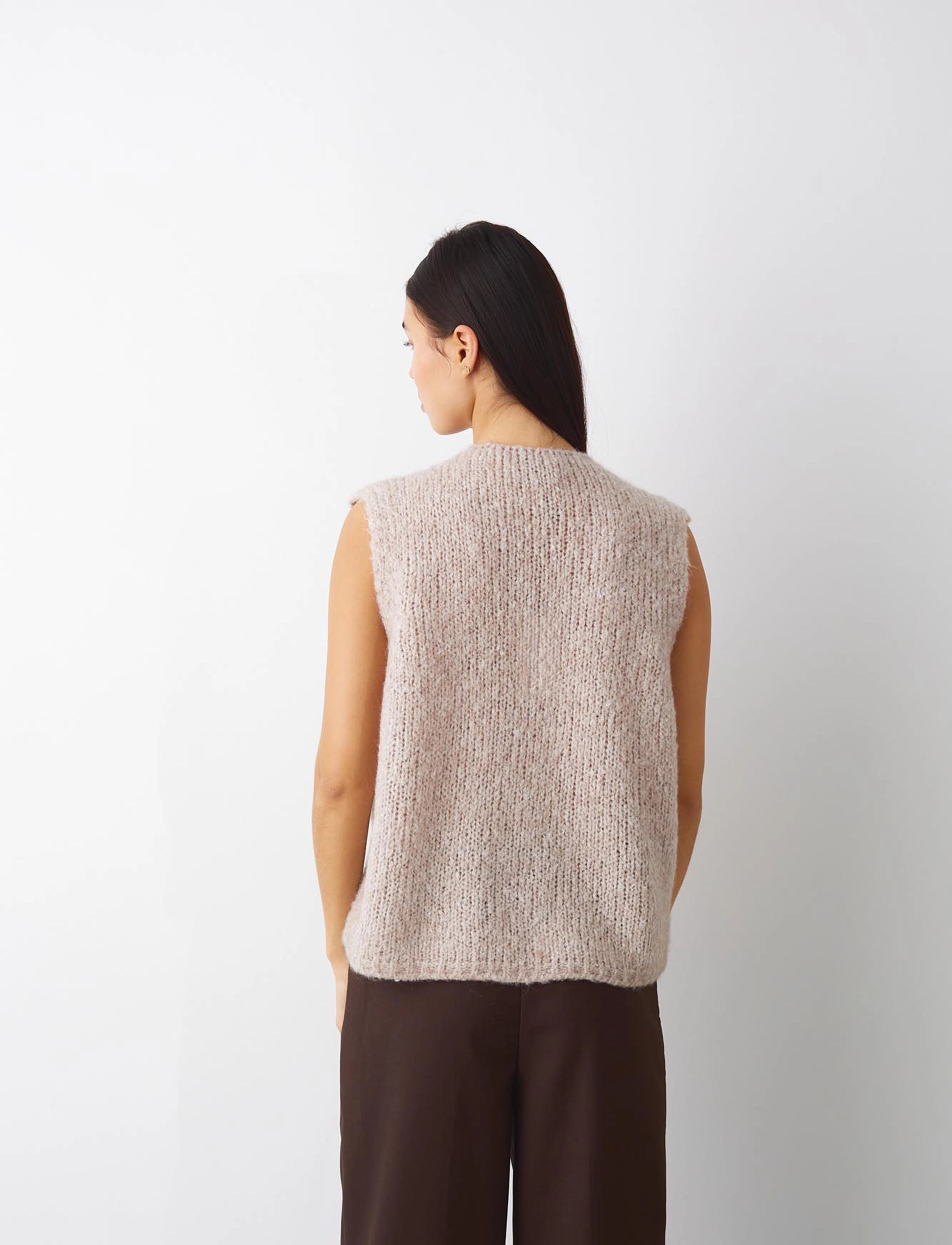 Noella - Jacey Knit Vest - strikveste - oatmeal - 4