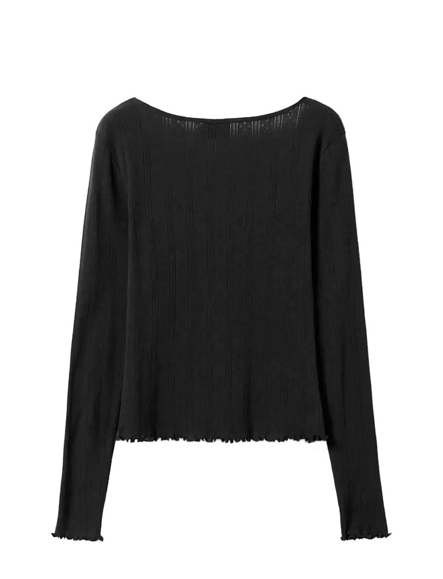 Noella - Karmia Top - pikkade varrukatega topid - black - 2