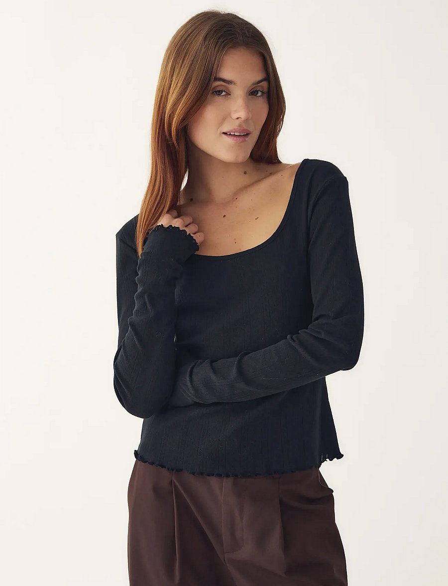 Noella - Karmia Top - pikkade varrukatega topid - black - 0