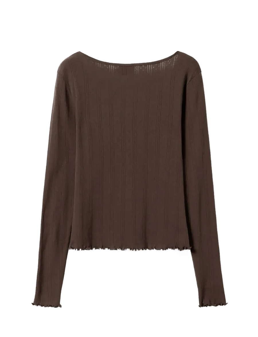 Noella - Karmia Top - pikkade varrukatega topid - chocolate - 2