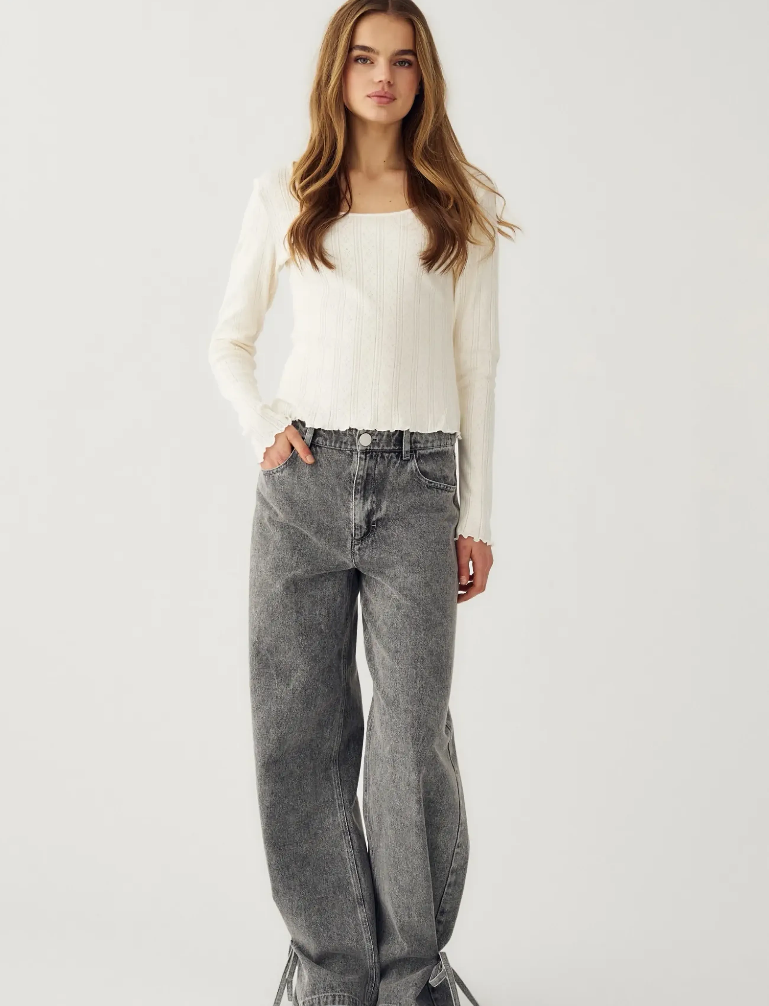 Noella Karmia Top, XXL, T-shirts & Oberteile, Creme - Long-sleeved, Frauen
