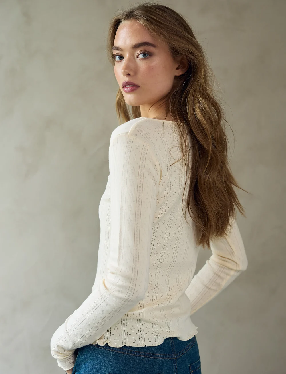 Noella - Karmia Top - långärmade toppar - ivory - 3