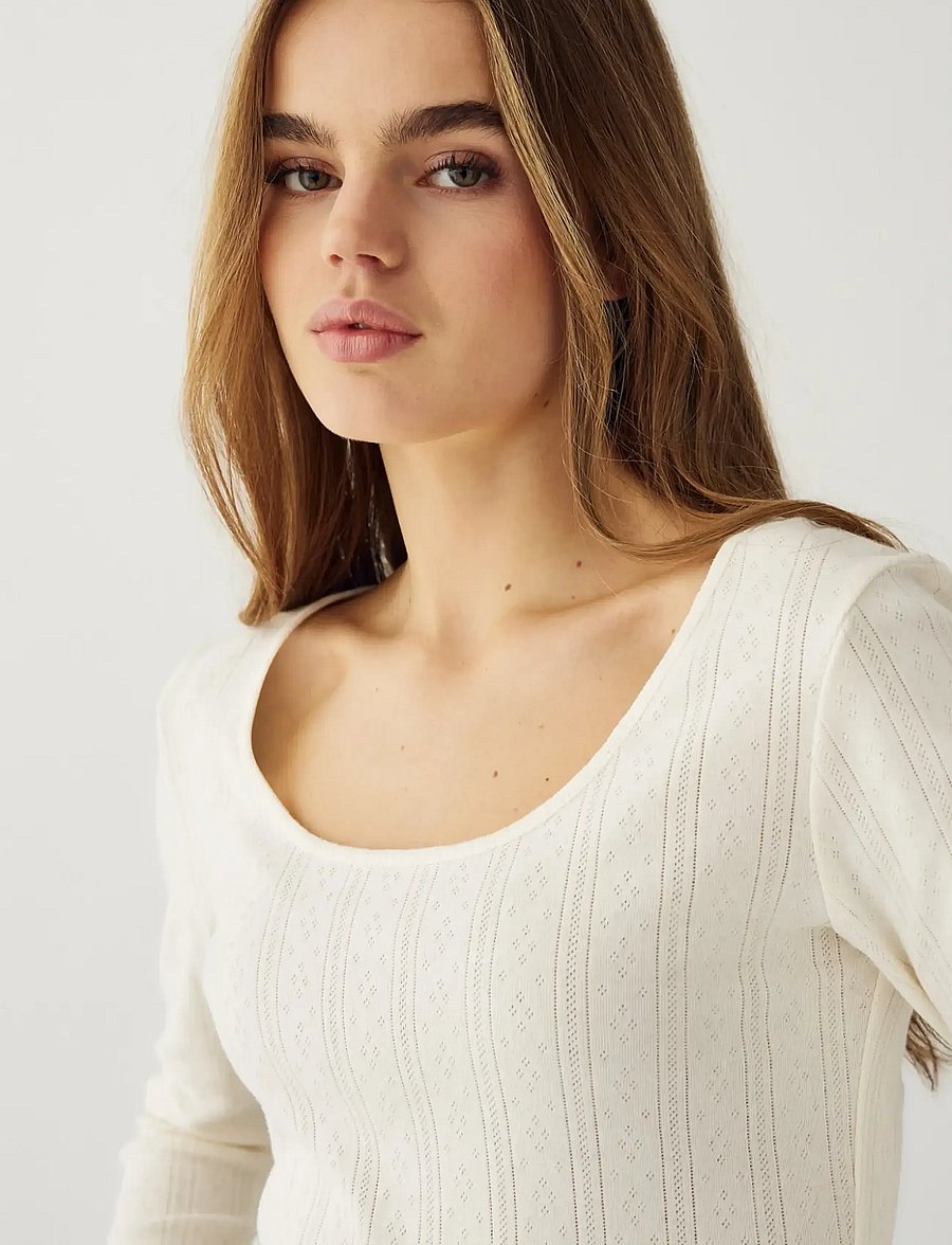 Noella - Karmia Top - langärmlige tops - ivory - 3