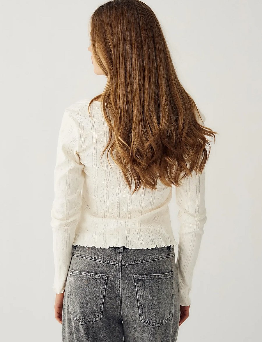 Noella - Karmia Top - langärmlige tops - ivory - 4