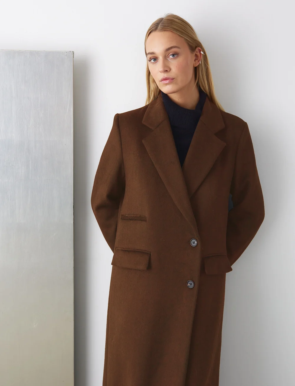 Noella - Jaci Coat - ullkappor - chocolate - 0