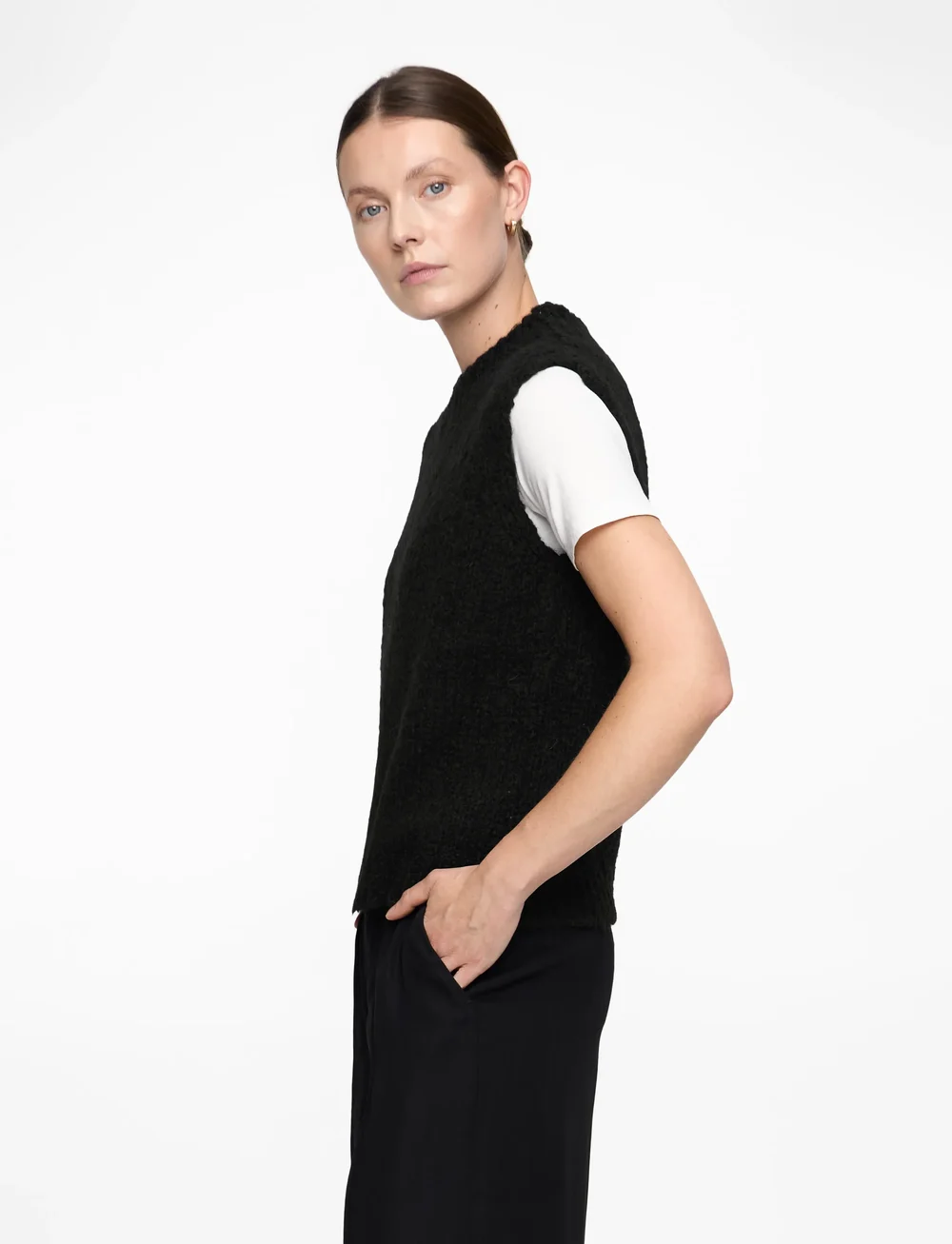 Noella - Kala Knit Vest - stickade västar - black - 3