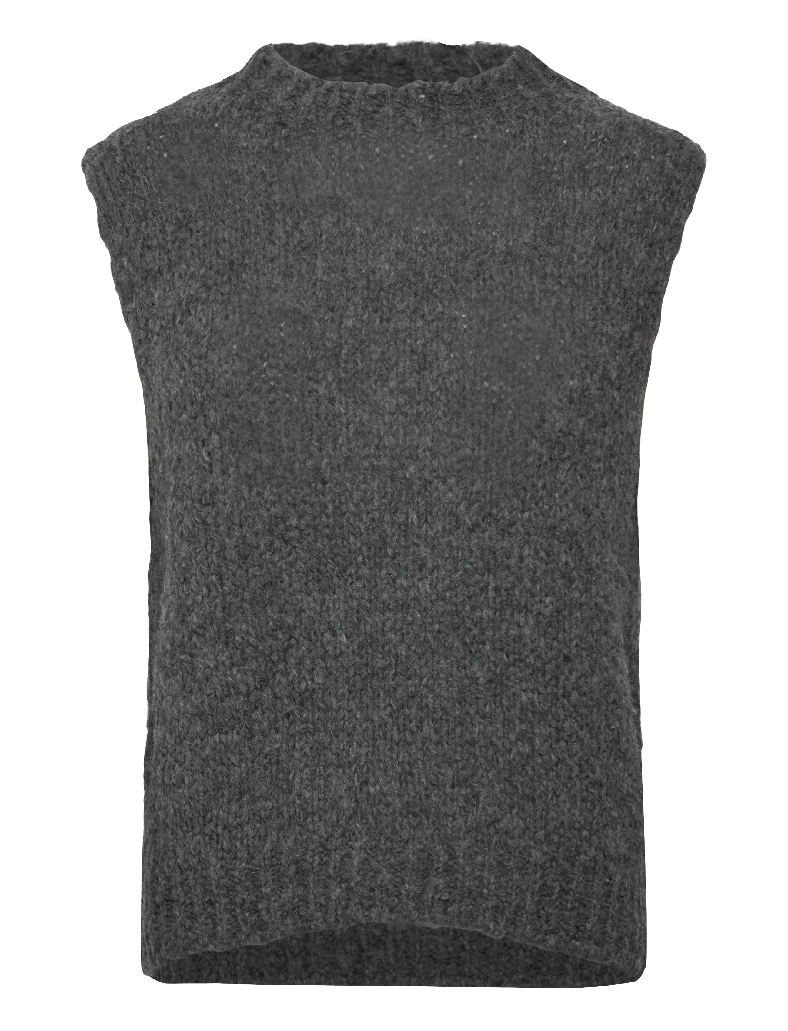 Noella Kala Knit Vest - Västar - DARK GREY MELANGE / grey