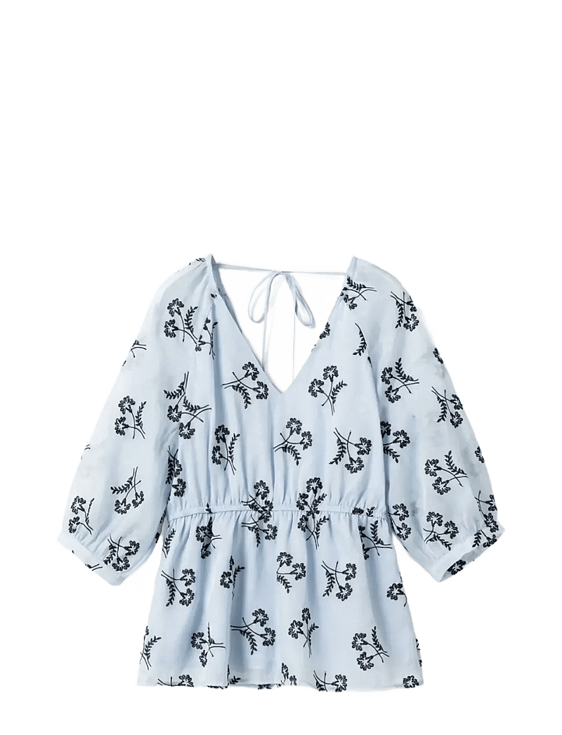 Noella - Jin Blouse - kortärmade blusar - light blue - 1