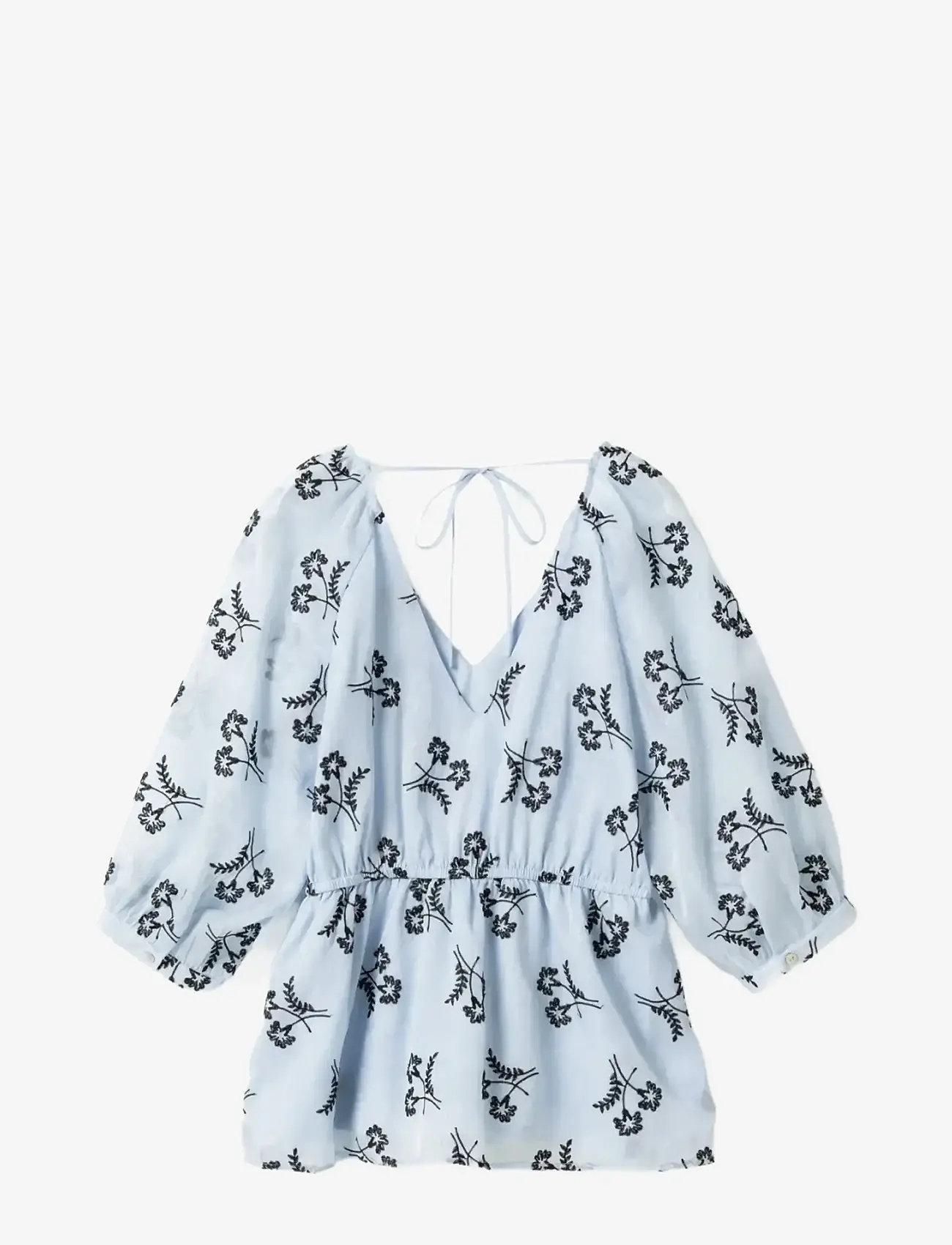 Noella - Jin Blouse - kortärmade blusar - light blue - 2