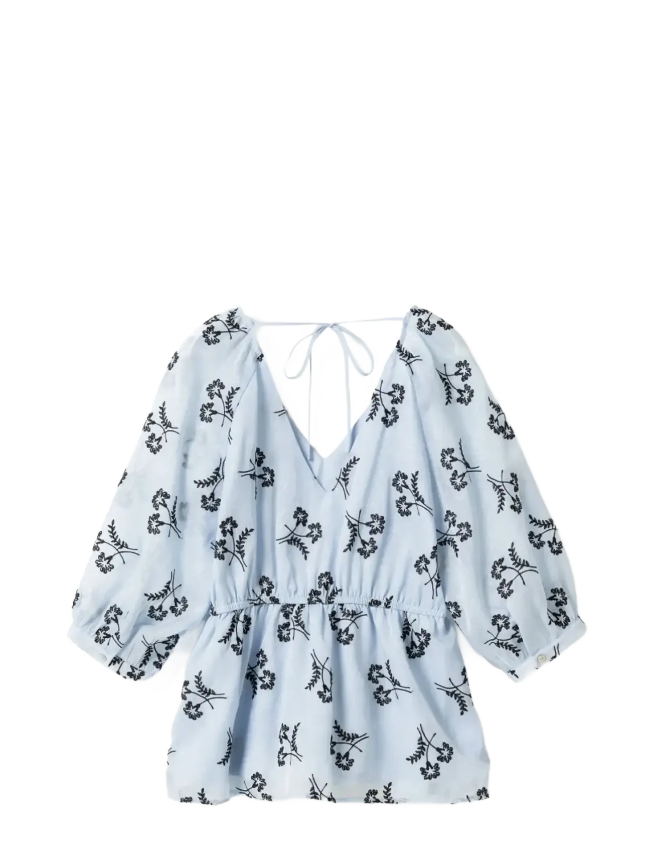 Noella - Jin Blouse - kurzärmelige blusen - light blue - 2