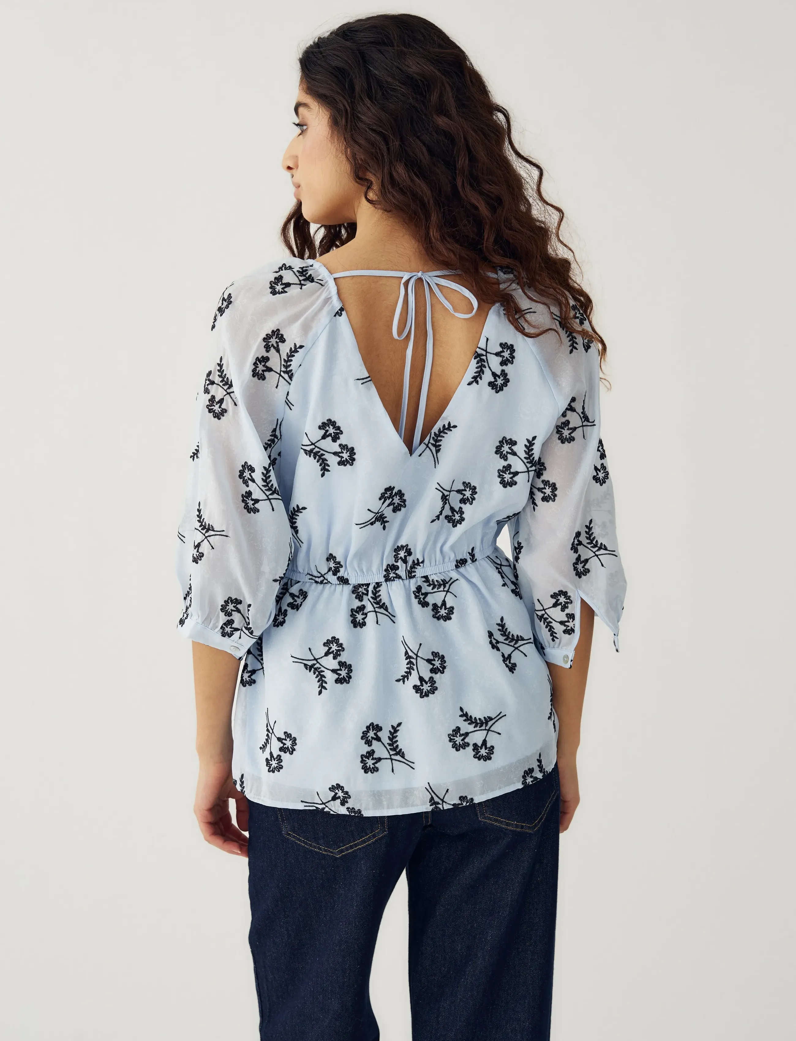 Noella - Jin Blouse - kurzärmelige blusen - light blue - 5