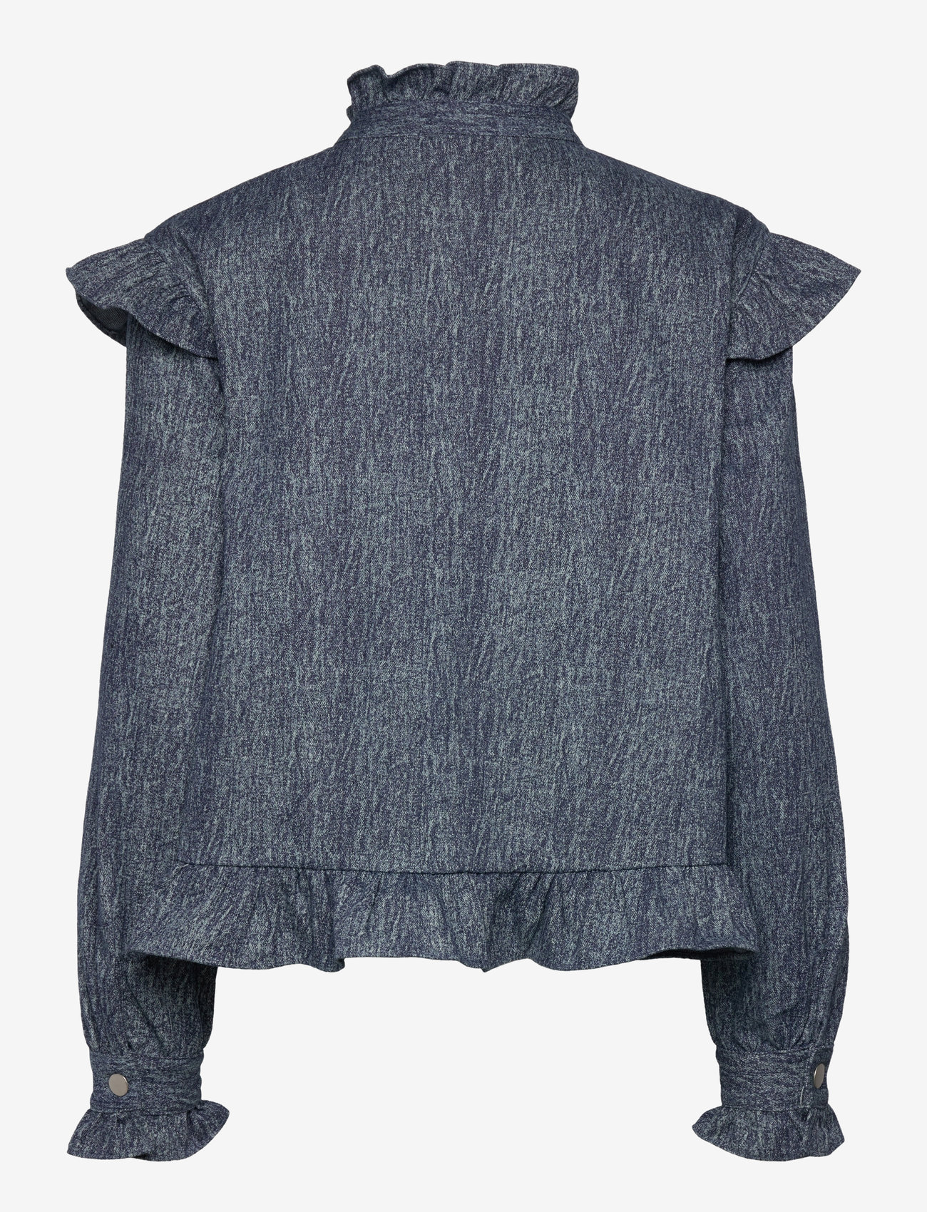 Noella - Reno Ruby Ruffle Blouse - blue snow wash - 1