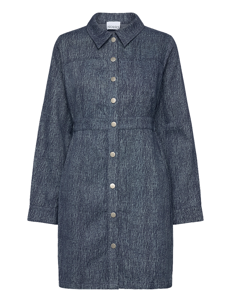 Noella - Benita Ls Dress - skjortekjoler - blue snow wash - 1