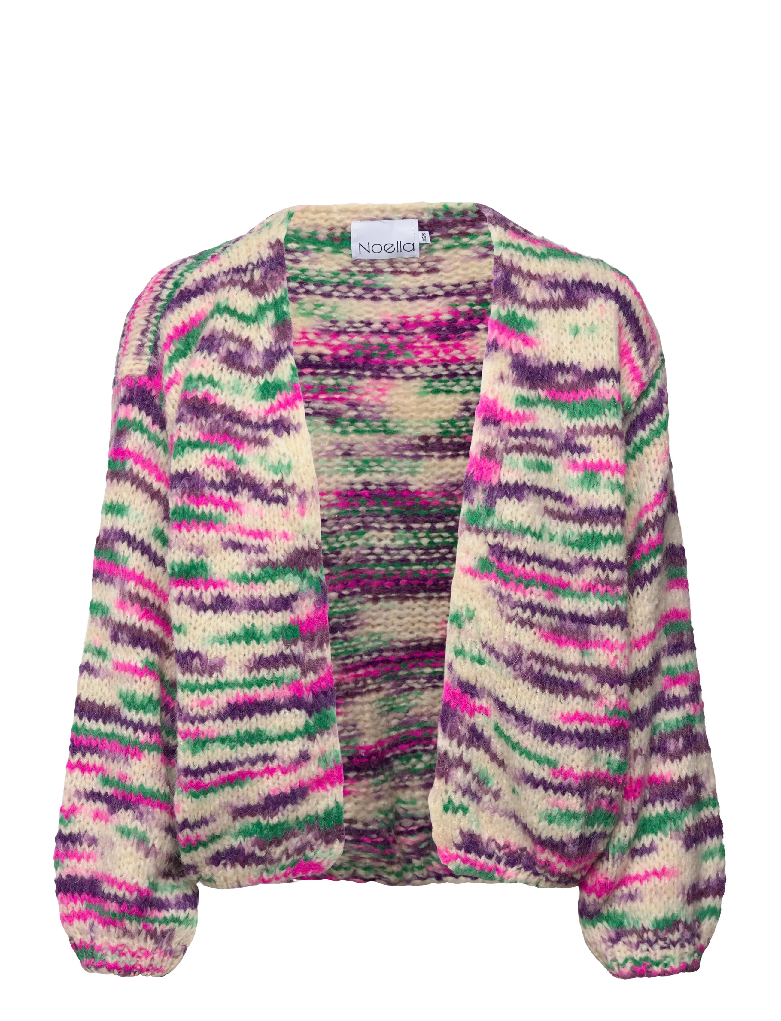 Noella Johanna Knit Cardigan - Cardigans - PINK GREEN MIX / multi