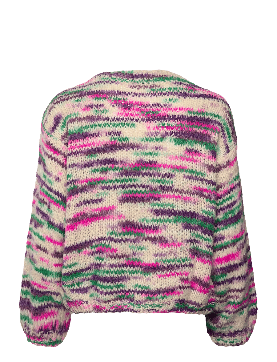 Noella - Johanna Knit Cardigan - strickjacken - pink green mix - 1