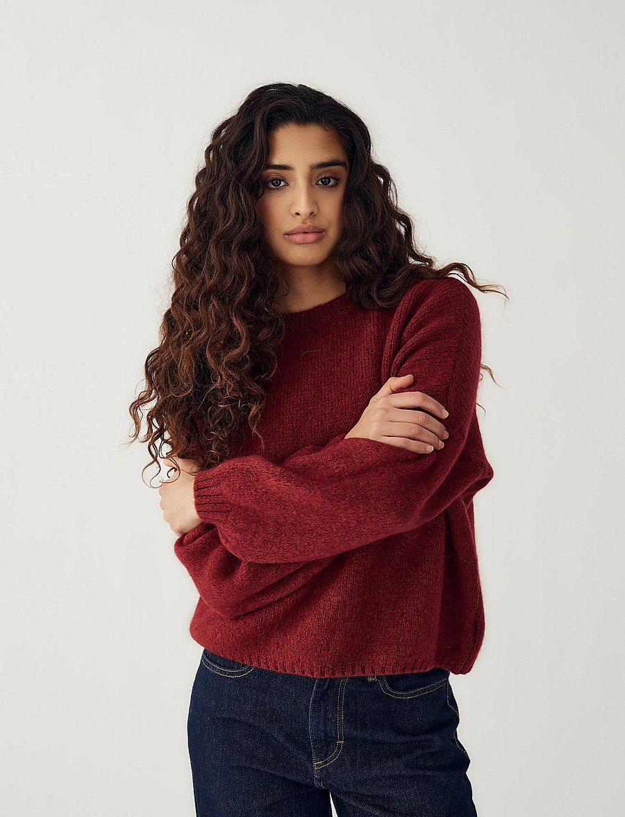 Noella - Mimi LS Knit - pullover - dusty mahogany - 0