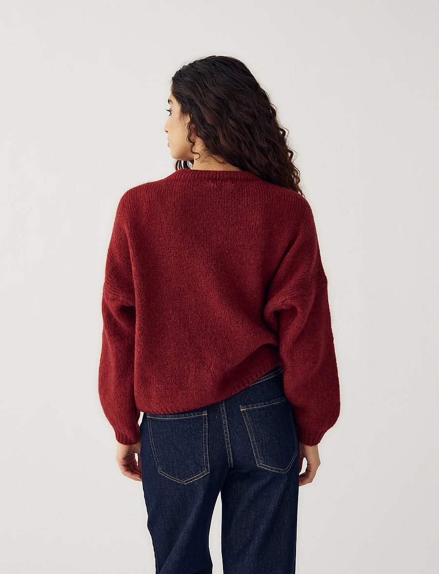 Noella - Mimi LS Knit - pullover - dusty mahogany - 4