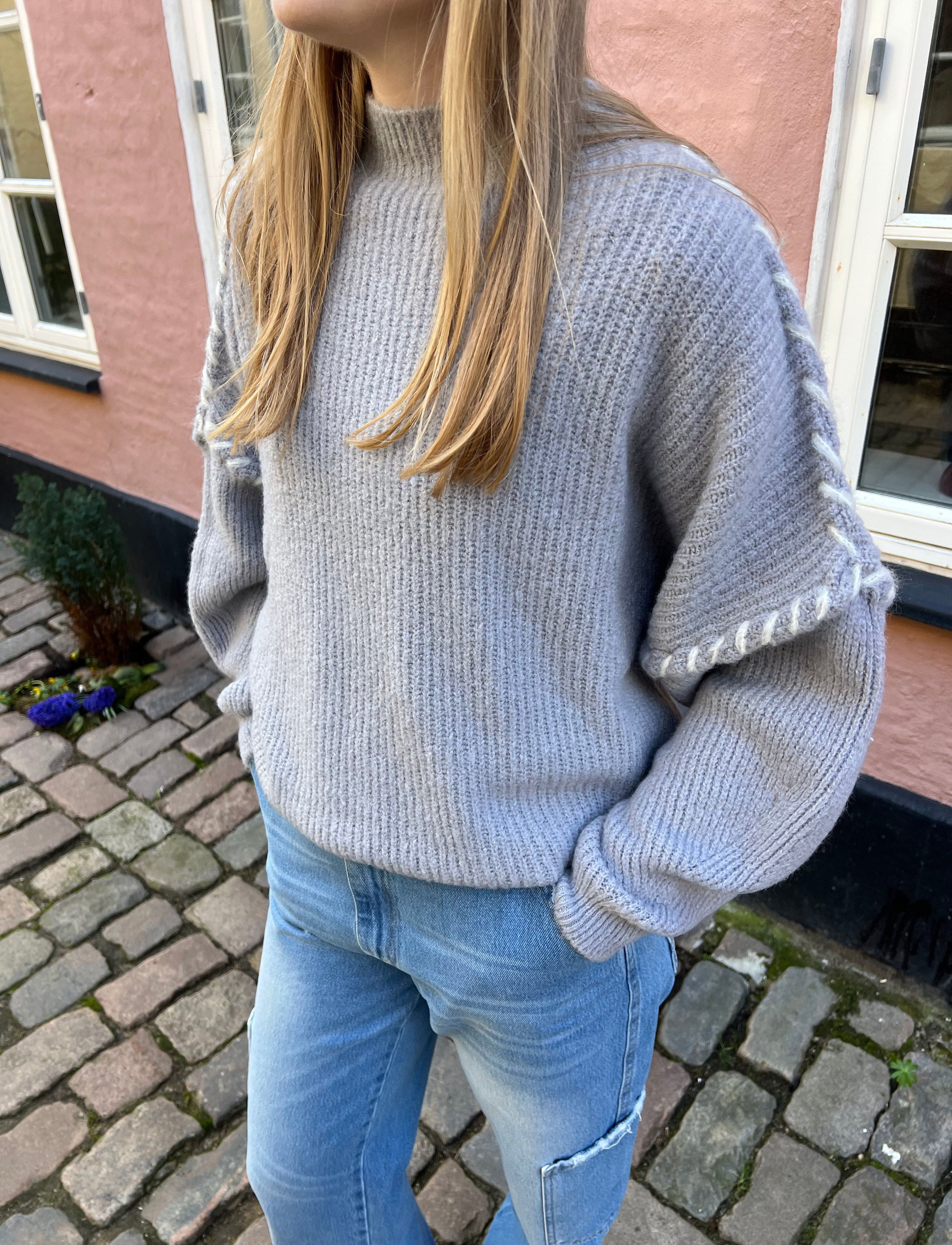 Noella Olli Knit, M/L, Grey, Strik > Trøjer, Dame