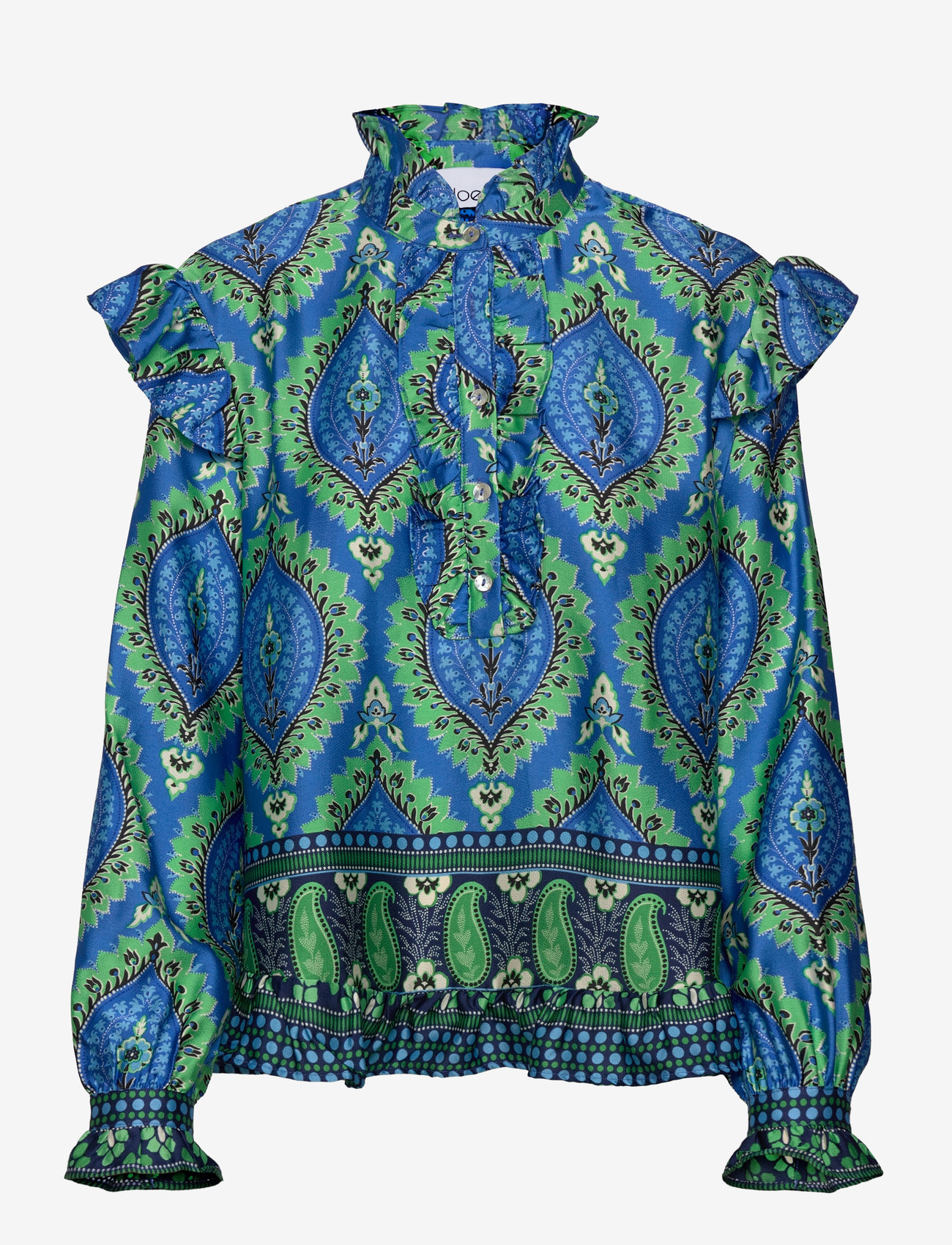 Noella - Reno Blouse - langærmede bluser - trisha blue print - 0