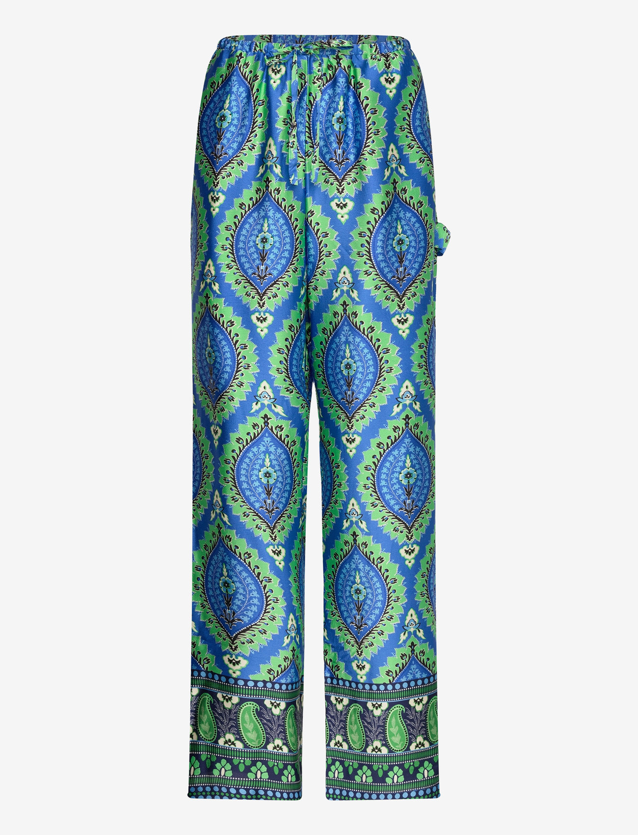 Noella - Sally Pants - bukser med brede ben - trisha blue print - 0