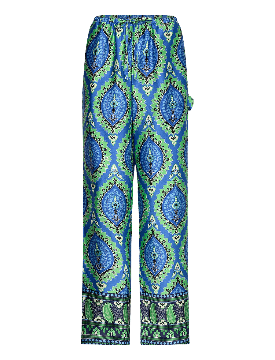 Noella - Sally Pants - wide leg trousers - trisha blue print - 1
