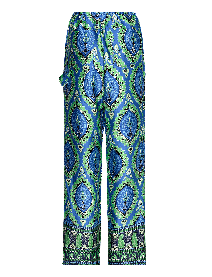 Noella - Sally Pants - wide leg trousers - trisha blue print - 2