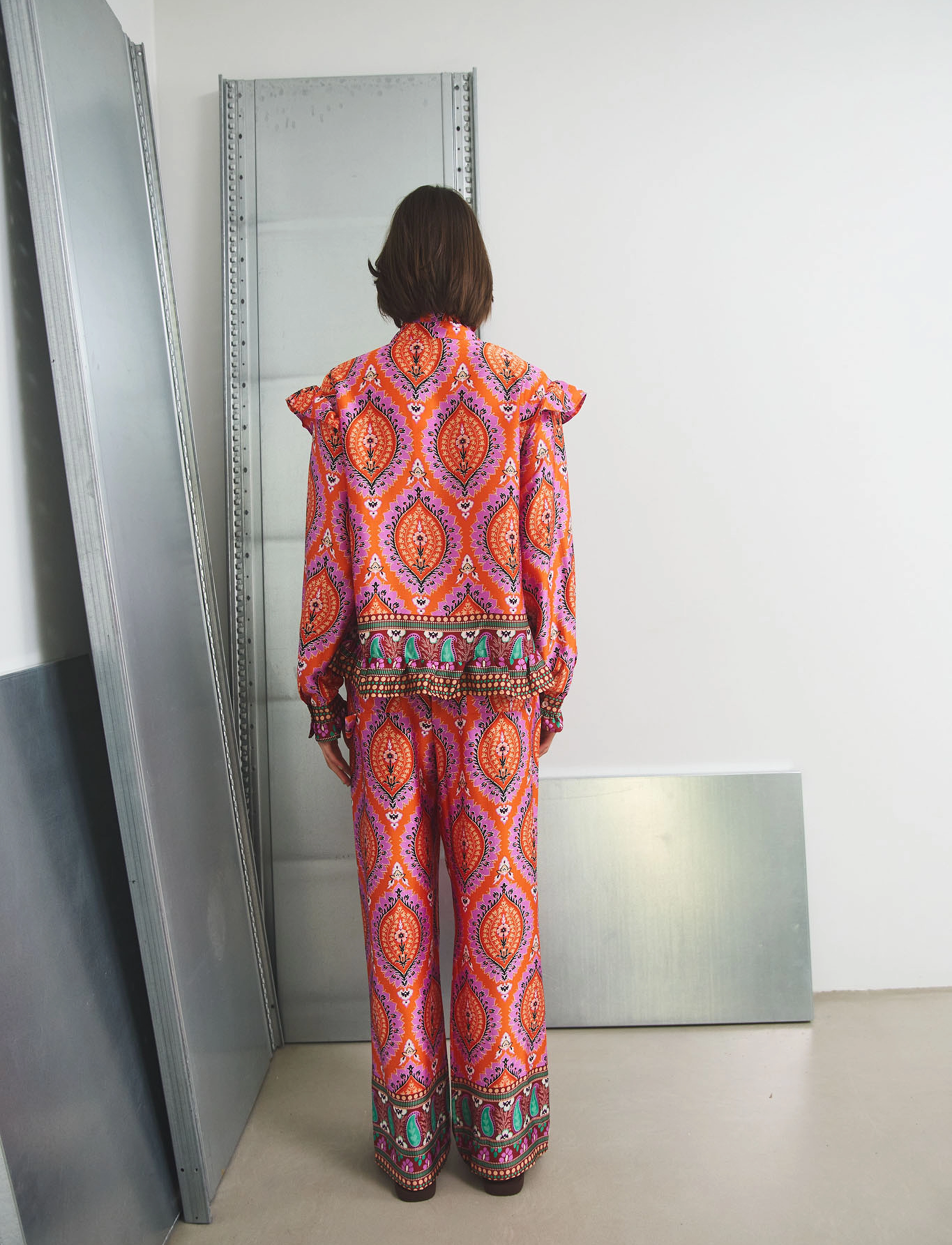 Noella - Sally Pants - wide leg trousers - trisha print - 2